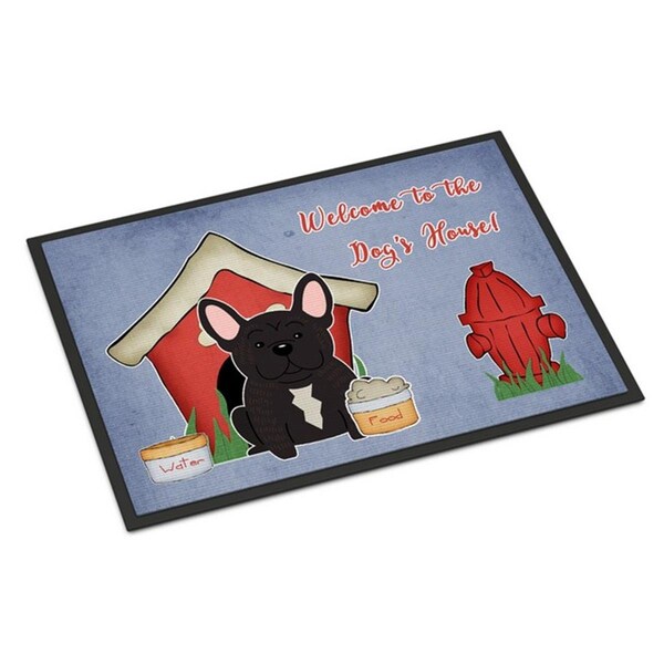 Carolines Treasures Dog House Collection French Bulldog Brindle Indoor or Outdoor Mat, 18 x 0.25 x 27 in. BB2763MAT - main